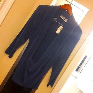 NWT CHICOS TRAVELERS BLUE DARIA 3/4 LS TOP NEW SZ 3